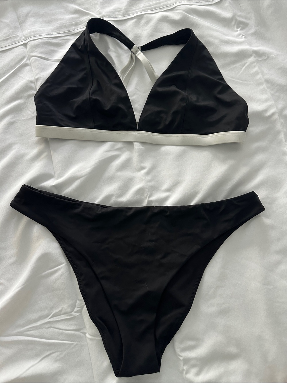 Fabletics Black Bikini Set with White Trim